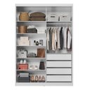 Ver imagem 7 de Guarda-Roupa Casal com Espelho 2 Portas de Correr e 4 Gavetas 100% MDF London Branco
