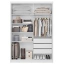 Ver imagem 2 de Guarda-Roupa Casal com Espelho 2 Portas de Correr e 3 Gavetas 100% MDF London Branco