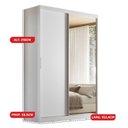 Ver imagem 5 de Guarda-Roupa Casal com Espelho 2 Portas de Correr e 3 Gavetas 100% MDF London Branco