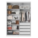 Ver imagem 6 de Guarda-roupa Casal com Espelho 2 Portas de Correr e 4 Gavetas 100% MDF London