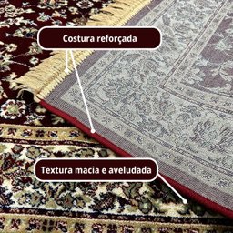 1 Tapete Belga Sala de Estar Sofá Grande Es Cl 200 X 250 D1 - D1cla Vermelho Branco Preto - Classico - 2