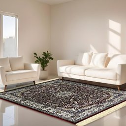 1 Tapete Belga Sala de Estar Sofá Grande Es Cl 200 X 250 D1 - D1cla Vermelho Branco Preto - Classico - 1