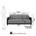 Ver imagem 5 de Sofá Living 3 Lugares 212cm Manágua Yescasa