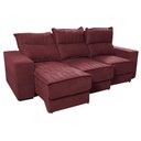 Ver mais imagens de Sofá Retrátil e Reclinável 2.25m Cama inBox Canadá com Molas Velusoft Vinho