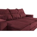 Ver imagem 1 de Sofá Retrátil e Reclinável 2.25m Cama inBox Canadá com Molas Velusoft Vinho