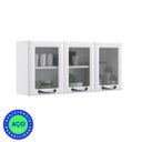 Ver imagem 2 de Kit 2 Armários Aéreos Multiuso Itatiaia Aço 3 Portas Com Vidro New Premium Cozinha e Área de