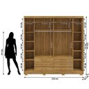 Ver imagem 3 de Guarda-roupa Casal 6 Portas 6 Gavetas 100% Mdf Espelho Cadence Nature/brisa