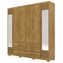 Ver imagem 5 de Guarda-roupa Casal 6 Portas 6 Gavetas 100% Mdf Espelho Cadence Nature/brisa
