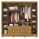 Ver imagem 6 de Guarda-roupa Casal 6 Portas 6 Gavetas 100% Mdf Espelho Cadence Nature/brisa