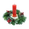Kit Arranjo Mesa Castiçal Centro Natal Vela Vermelha 7 Dias - 2