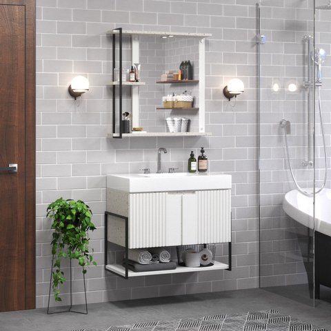 Conjunto de Banheiro Berton Cube 0,80cm Cosmo/br