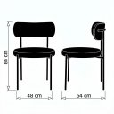 Ver imagem 5 de Kit de Duas Cadeira Estofada Bouclé para Sala de Jantar Base Fixa Metal Carbono Monah Hope Bouclé Br