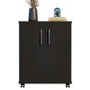 Ver imagem 1 de Armário Multiuso Compacto com Rodízios 2 Portas Preto