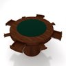 Conjunto Mesa de Jogos Carteado Bellagio Tampo Reversível Verde e 4 Cadeiras Madeira Poker Base Cone - 2