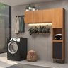 Lavanderia Modulada 2 Peças Jade 150cm Aéreo 3 Portas 120 Cm Torre Multiuso 30 Cm - 1