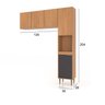Lavanderia Modulada 2 Peças Jade 150cm Aéreo 3 Portas 120 Cm Torre Multiuso 30 Cm - 4