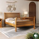 Ver imagem 1 de Cama Gondola Solteiro Madeira Maciça Marrom/Mogno/Mel