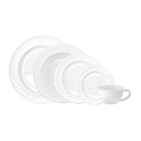 Aparelho de Jantar Branco Divine Opaline 20 Peças - Hauskraft Premium