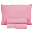 Ver imagem 1 de Kit Jogo de Cama 400 Fios Solteiro 3 Peças Hotel Pousada Tecido Acetinado:rose