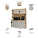 Ver imagem 3 de Armário de Cozinha Compacta 140cm Parisi P11 Damasco/off White - Mpozenato