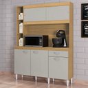 Ver imagem 1 de Armário de Cozinha Compacta 140cm Parisi P11 Damasco/off White - Mpozenato