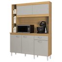 Ver imagem 2 de Armário de Cozinha Compacta 140cm Parisi P11 Damasco/off White - Mpozenato