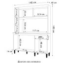 Ver imagem 4 de Armário de Cozinha Compacta 140cm Parisi P11 Damasco/off White - Mpozenato