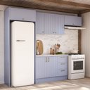Ver imagem 2 de Cozinha Planejada 5 Peças 3 Aéreo 1 Balcão com Tampo 1 Kit Lateral Marselha CabeCasa MadeiraOriginals Azul/Sereno
