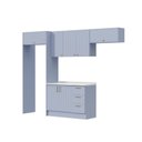 Ver imagem 4 de Cozinha Planejada 5 Peças 3 Aéreo 1 Balcão com Tampo 1 Kit Lateral Marselha CabeCasa MadeiraOriginals Azul/Sereno