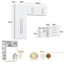 Ver imagem 3 de Solteiro- Quarto Modulado Solteiro 100% MDF 4 Peças 6 Portas 6 Gavetas Integrato Branco