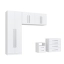 Ver imagem 2 de Solteiro- Quarto Modulado Solteiro 100% MDF 4 Peças 6 Portas 6 Gavetas Integrato Branco