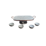 Fondue Retangular 30x20cm Pedra Sabão e 4 Tigelas para Molho - 2