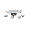 Fondue Retangular 30x20cm Pedra Sabão e 4 Tigelas para Molho - 3