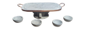 Ver imagem 3 de Fondue Retangular 30x20cm Pedra Sabão e 4 Tigelas para Molho