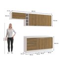 Ver imagem 4 de Armário de Cozinha Completa Garrafeiro 100% Mdf 260cm Branco/nogueira Celeste Kappesberg