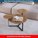 Ver imagem 3 de Mesa de Centro Industrial Chanfrada Artesano 83 Cm (larg) 3 Tampos Mdp Hanover (mel) Pé Aço Preto