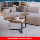 Ver imagem 2 de Mesa de Centro Industrial Chanfrada Artesano 83 Cm (larg) 3 Tampos Mdp Hanover (mel) Pé Aço Preto