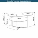 Ver imagem 4 de Mesa de Centro Industrial Chanfrada Artesano 83 Cm (larg) 3 Tampos Mdp Hanover (mel) Pé Aço Preto