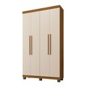 Ver imagem 2 de Guarda-roupa Casal Viena 4 Portas 3 Gavetas Cinamomo/off White - Panorama Móveis