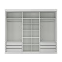 Ver imagem 4 de Guarda-Roupa Casal 3 Portas de Correr e 6 Gavetas Spazio Yescasa Branco