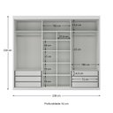 Ver imagem 3 de Guarda-roupa Casal 3 Portas de Correr e 6 Gavetas Spazio