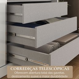 Guarda-roupa Casal 3 Portas de Correr e 6 Gavetas Spazio - 10