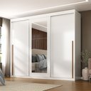 Ver imagem 2 de Guarda-roupa Casal 3 Portas de Correr e 6 Gavetas Spazio