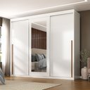 Ver imagem 1 de Guarda-Roupa Casal 3 Portas de Correr e 6 Gavetas Spazio Yescasa Branco