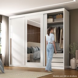 Guarda-roupa Casal 3 Portas de Correr e 6 Gavetas Spazio - 7