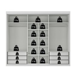 Guarda-roupa Casal 3 Portas de Correr e 6 Gavetas Spazio - 5