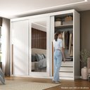 Ver imagem 7 de Guarda-Roupa Casal 3 Portas de Correr e 6 Gavetas Spazio Yescasa Branco