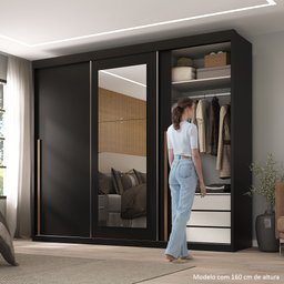 Guarda-roupa Casal 3 Portas de Correr e 6 Gavetas Spazio - 10