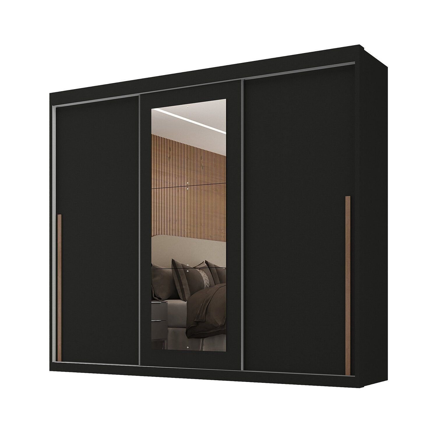 Guarda-roupa Casal 3 Portas de Correr e 6 Gavetas Spazio - 2