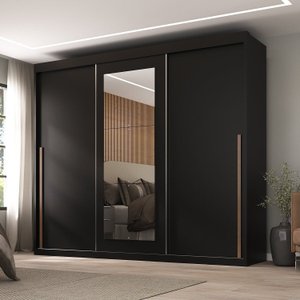 Guarda-roupa Casal 3 Portas de Correr e 6 Gavetas Spazio